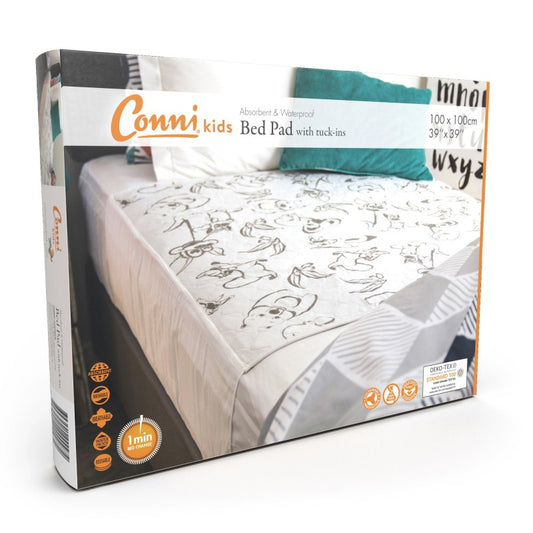 Conni Kids Bed Pad with Tuck-Ins (Aussie Animals)