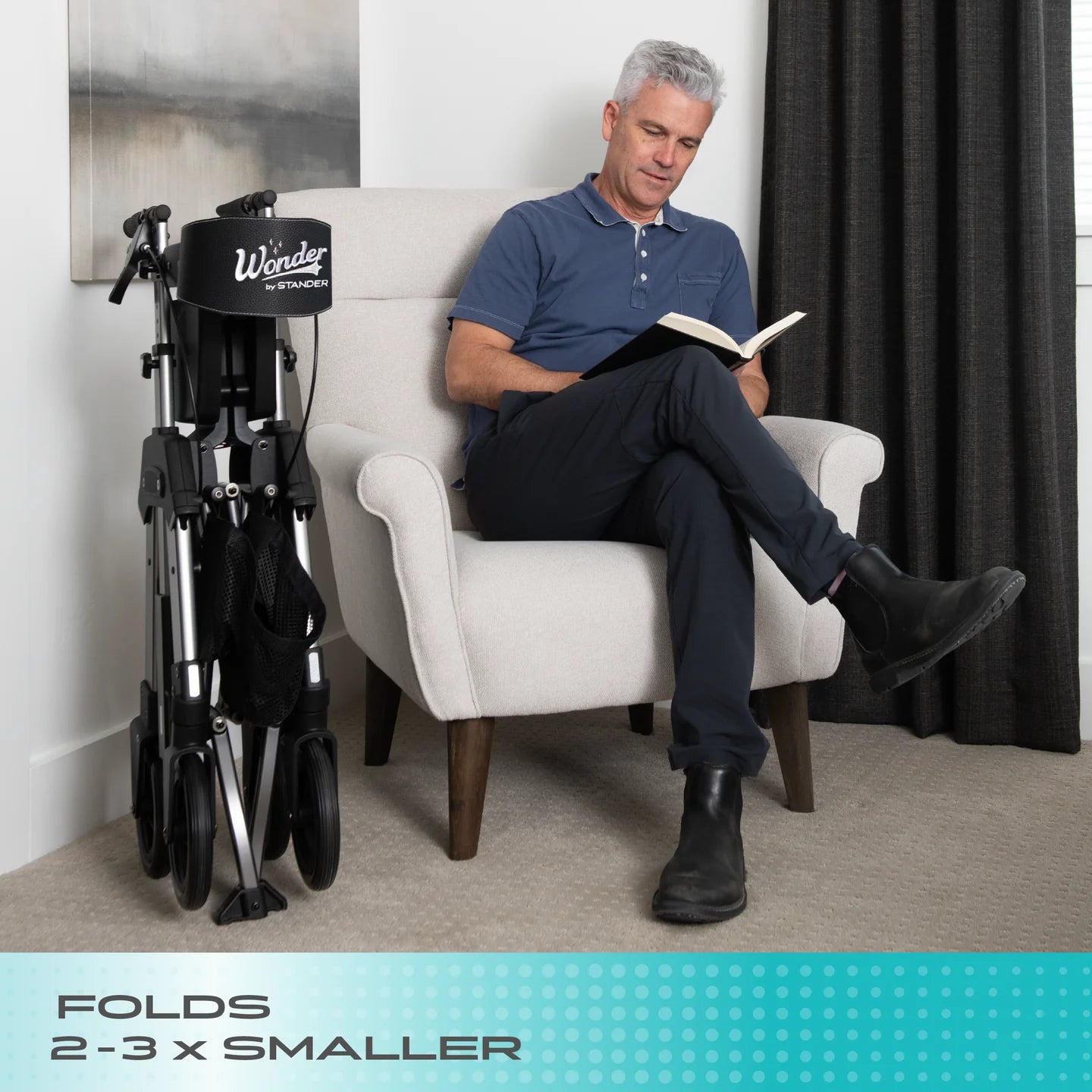 Stander Wonder Rollator Heavy Duty (EZ Fold-N-Go Heavy Duty Rollator)