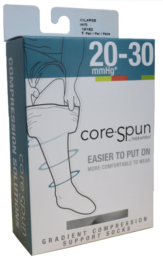 Core-Spun Unisex Socks Moderate Support 20-30mmHg