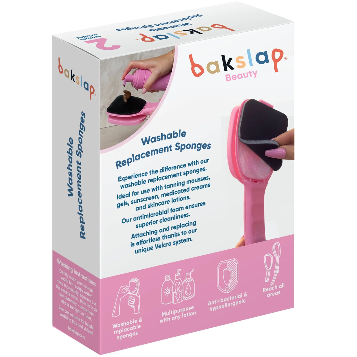 Bakslap Black Washable Sponge Replacement Pack (x3)