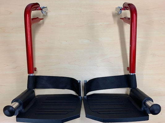 Wheelchair Swingaway Legrest  Assembly Max Mobility Omega LA1 Red (PAIR)