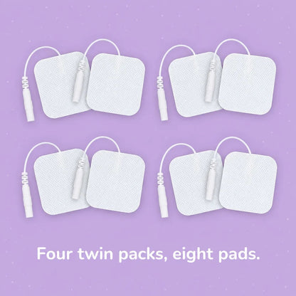 Comfee Power Square TENS and EMS Sticky Electrode Pads (4 Twin Packs (8 pads)